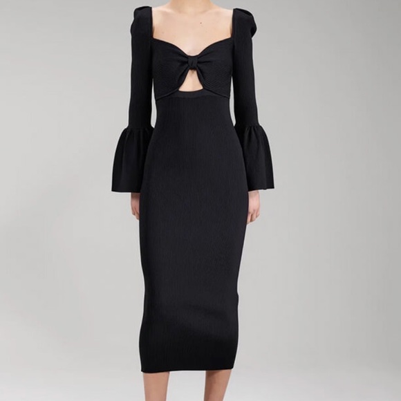 Self-Portrait Dresses & Skirts - Self Portrait BNWT black rubbed stretchy dress, size small